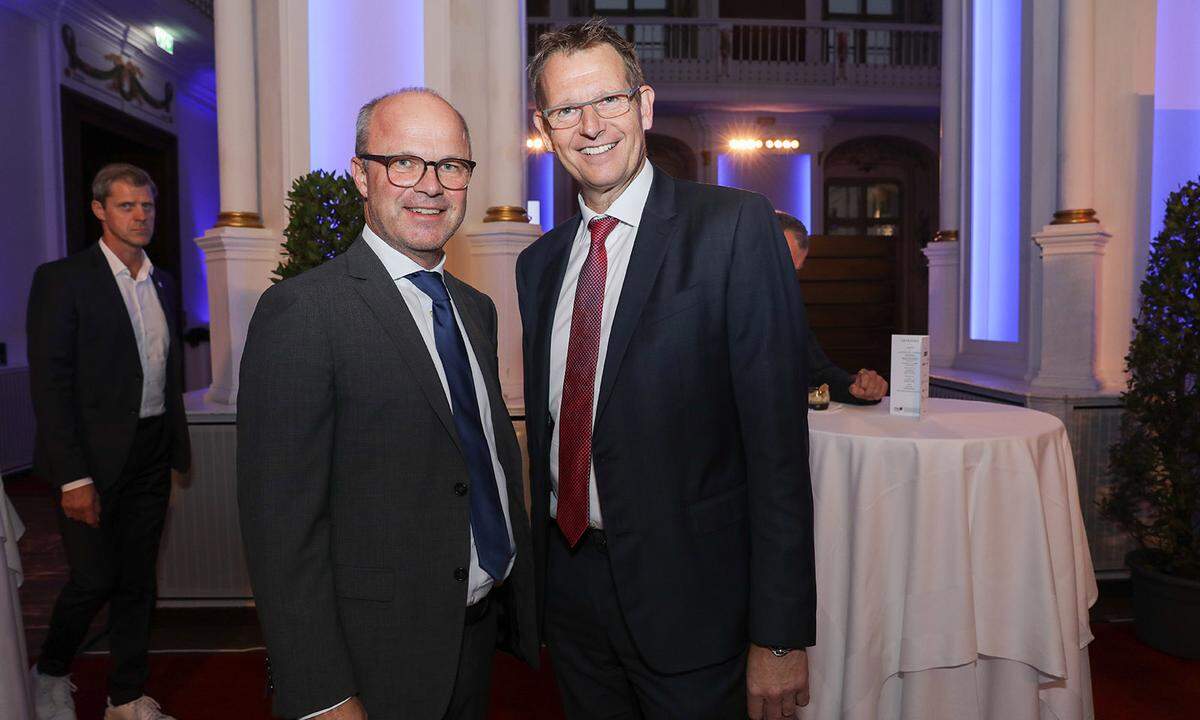 Styria Media Vorstandsvorsitzender Markus Mair (l.) und "Presse"-Geschäftsführer Andreas Rast.