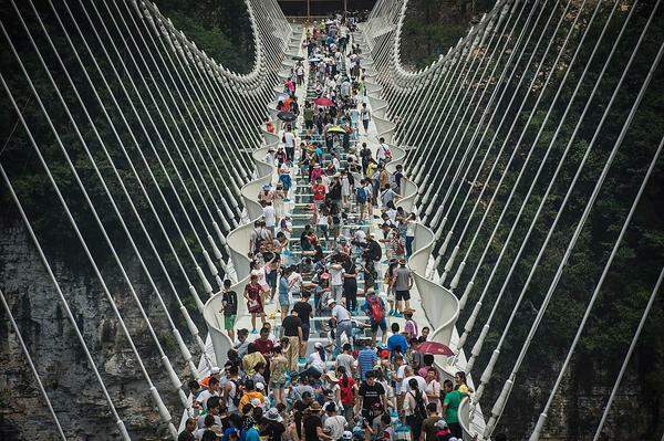Maximal 800 Besucher dürfen die Brücke gleichzeitig betreten und müssen dafür bereits am Vortag reservieren. Denn auch die tägliche Besucherzahl ist begrenzt: 8000 Menschen dürfen das Betreten pro Tag wagen.