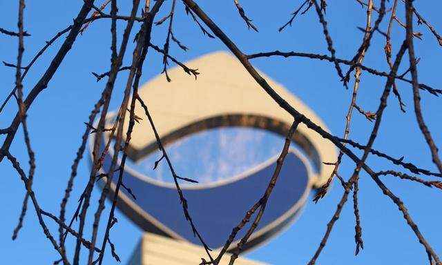 The logo of nationalised Hypo Alpe Adria is pictured at the bank's headquarters in Klagenfurt