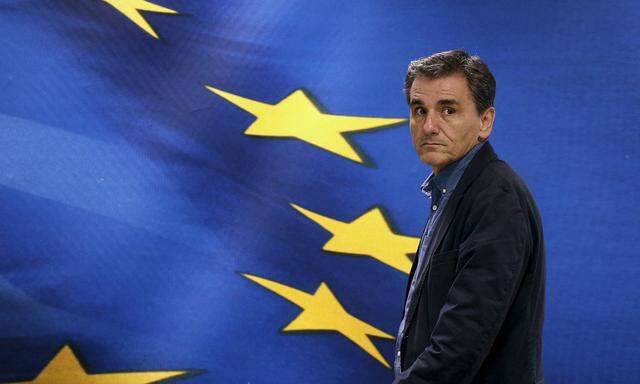 Newly-appointed Finance Minister Euclid Tsakalotos in Athens before handover ceremony