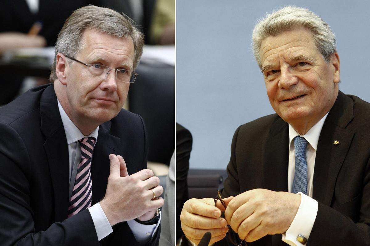 Bei der Kandidatur 2010 war Gauck auf dem Ticket von SPD und Grünen gefahren und hätte seine Außenseiterchance fast nutzen können. Erst im dritten Wahlgang konnten Union und FDP ihren damaligen Kandidaten, den vormaligen niedersächsischen Ministerpräsidenten Christian Wulff, durchsetzen.