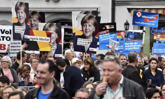 Am Mittwochabend tritt Kanzlerin Angela Merkel im ostdeutschen Torgau auf.