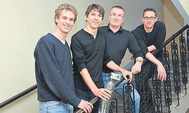 Das derzeitige Helioz-Team (v. l.): Matthias Lohner, Lukas Landerl, Gerald Enzinger (CEO), Martin Wesian (CTO und Gründer).