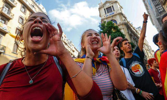 Hoffen auf die Unabhängigkeit: Demonstranten in Barcelona.