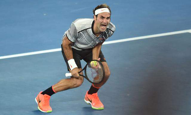Der so befreiende Augenblick, wenn Druck, Anspannung und Ungewissheit abfallen. Der Schweizer Roger Federer gewinnt die Australian Open 2017.