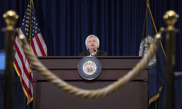 Federal Reserve Board Chairwoman Janet Yellen holds a news conference following a Federal Open Marke