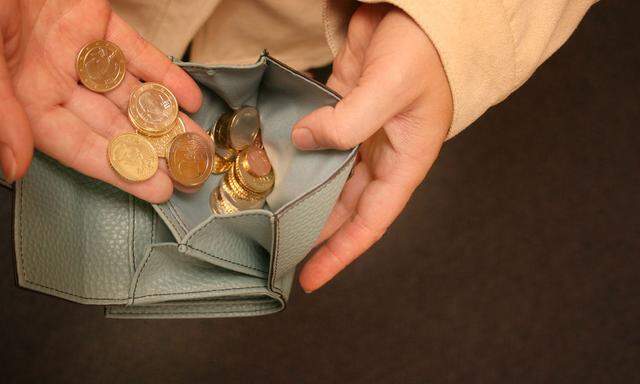 Geldboerse mit Muenzen / Money purse with coins
