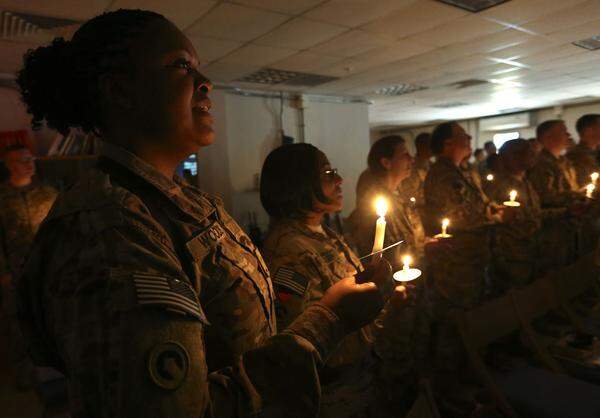 Weihnachtsfeier einer US-Truppe in Kabul.
