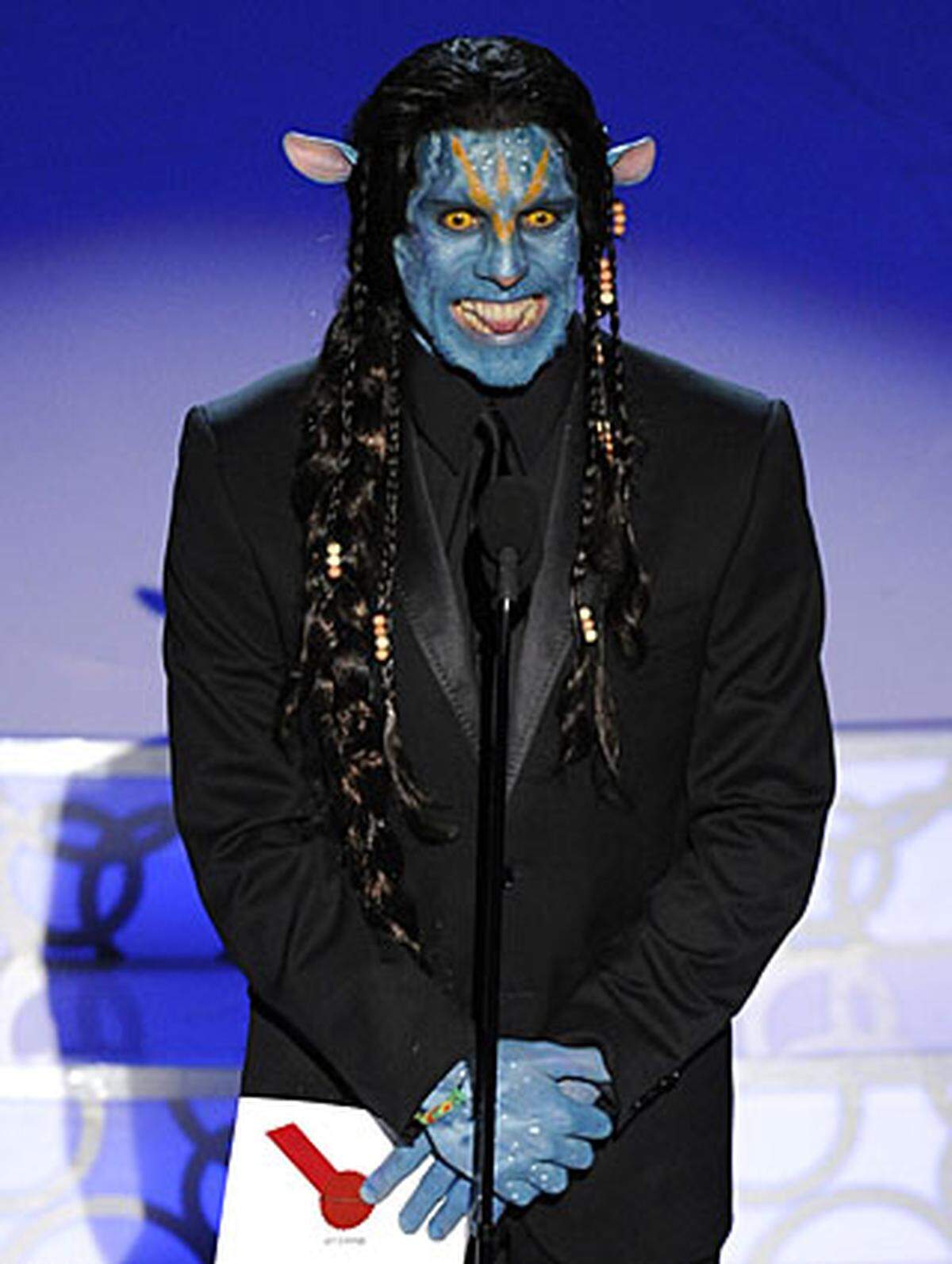 Über "Avatar" lustig machte sich Ben Stiller, der den Preis für das Beste Make-Up. In dieser Kategorie war Camerons Streifen aber gar nicht nominiert. Die Auszeichnung ging an "Star Trek" und die Maskenbildner Barney Burman, Mindy Hall und Joel Harlow.