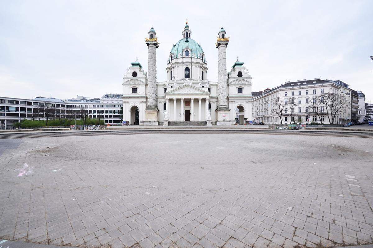 Der Karlsplatz - sonst ein beliebter Treffpunkt.