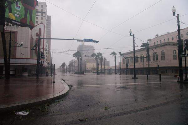 Menschenleere Straßen in New Orleans.