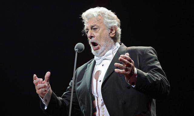 Spanish opera singer Placido Domingo performs on the stage of the Ukraina Palace Kyiv capital of