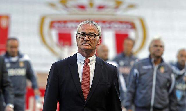 AS Monaco's coach Claudio Ranieri walks on the field before their French Ligue 1 soccer match at Louis II stadium