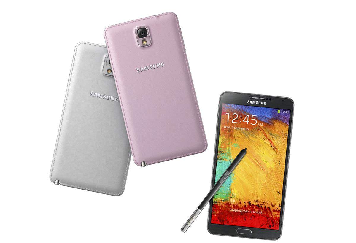 Samsung hat auf der IFA die nächste Version des "Phablets" Galaxy Note vorgestellt. Mit 5,7 Zoll ist es ein wenig größer, dafür mit 8,3 Millimeter dünner und mit 168 Gramm etwas leichter. Der Rahmen ist dünner. Die Funktionen des "S Pen" wurden überarbeitet. Auf dem Note 3 läuft außerdem die aktuellste Android-Version 4.3. Die Kamera bietet 13 Megapixel. Der Quad-Core-Prozessor taktet mit 2,3 Gigahertz.
