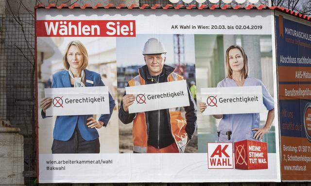 Plakat Arbeiterkammerwahl in Wien 2019 *** Poster Election of the Chamber of Labour in Vienna 2019