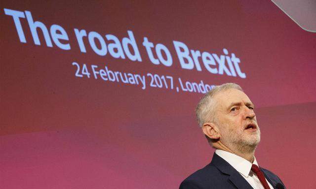 February 24 2017 London London UK London UK Labour leader JEREMY CORBYN gives a speech on B