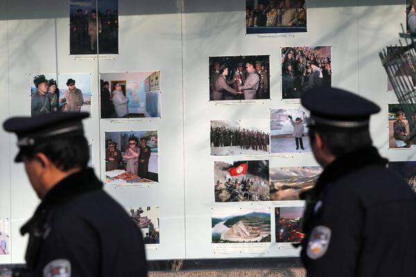 Auch in China war Kim Jong-il allgegenwärtig: In ganz Peking fanden sich Bilder des Verstorbenen.