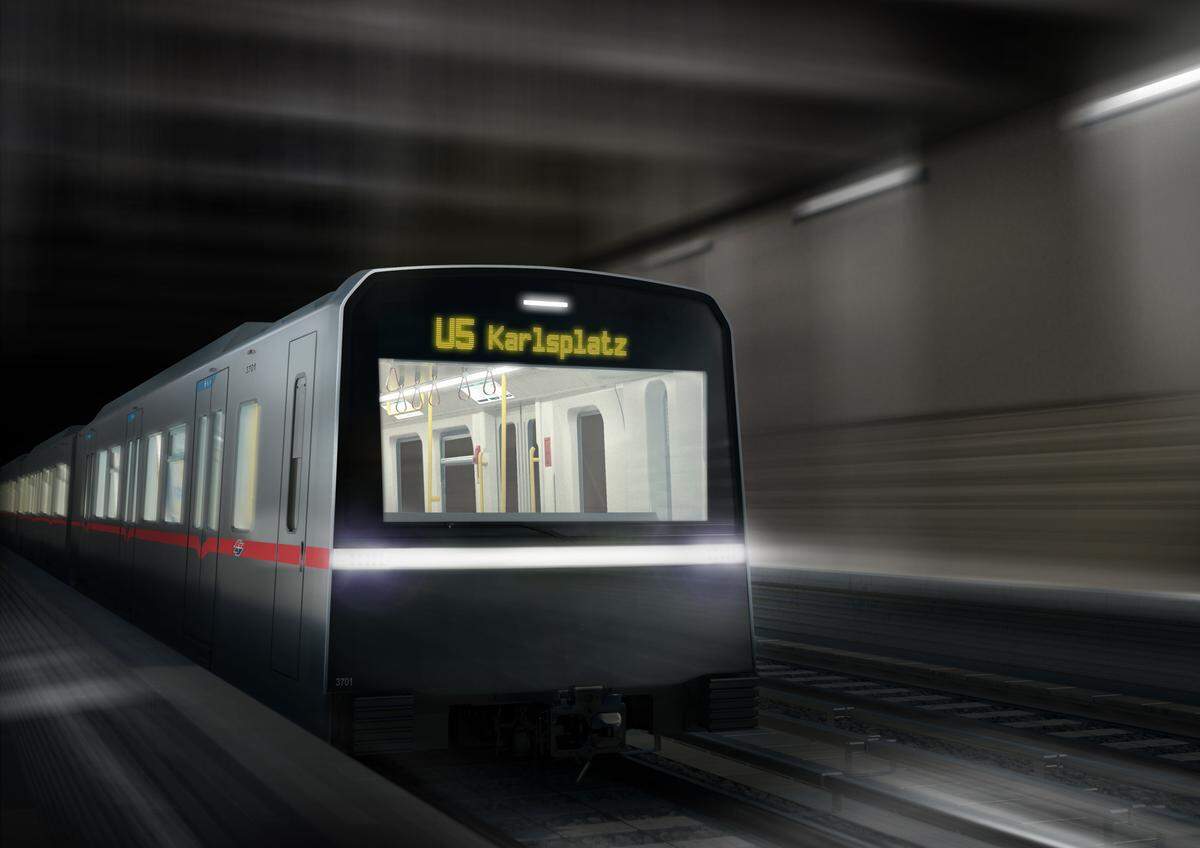 Auf der U5 werden die X-Wagen vollautomatisch - also ohne Fahrer - unterwegs sein. Ein U-Bahn-Fahrer wird aber - zumindest anfangs - in jeder Garnitur mit dabei sein. Vollautomatische U-Bahn-Züge sind übrigens keine Wiener Eigenheit: 70 bis 80 Prozent der neugefertigten U-Bahnen weltweit können fahrerlos unterwegs sein.