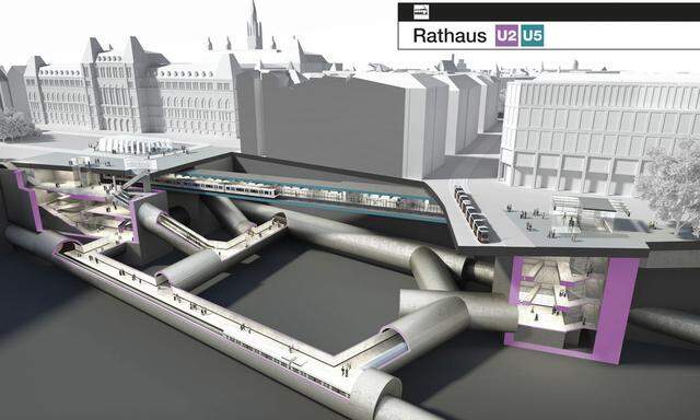 Rendering der neuen Station Rathaus. 