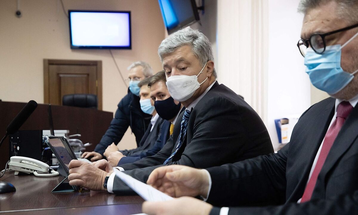 Poroschenko bei der Anhörung am Montag vor Gericht.