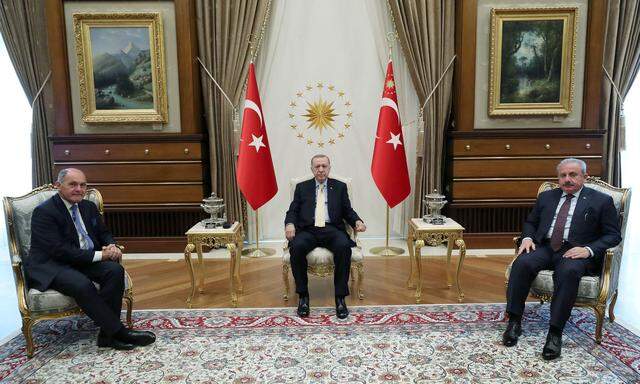Wolfgang Sobotka und Mustafa Sentop (re.) bei Staatschef Erdogan.