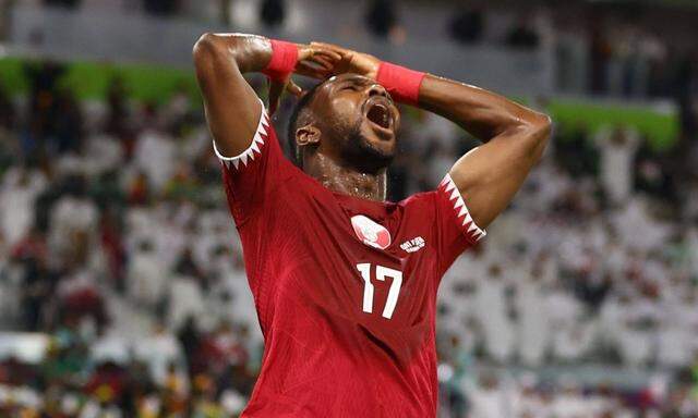 Mandatory Credit: Photo by Kieran McManus/Shutterstock (13634753cx) Ismail Mohamad of Qatar reacts. Qatar v Senegal, FIF