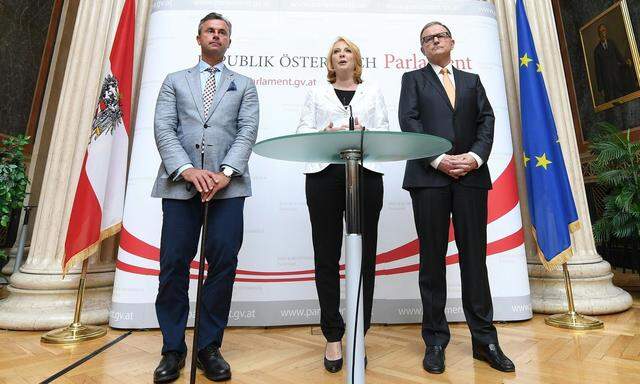 Die drei Nationalratspräsidenten Doris Bures, Karlheinz Kopf und Norbert Hofer