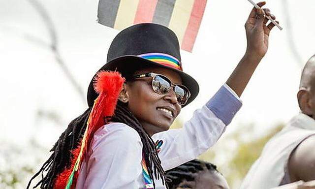Kasha Nabagesera bei der Uganda Pride Parade im vergangenen Jahr. Sie wurde mit dem 