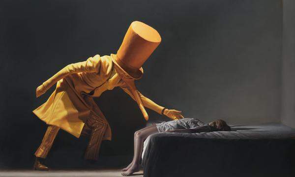 Alptraumhafte Welt, die ausgelieferte Kinder heimsucht: Gottfried Helnwein, „The Visit 4“, 2021-2023