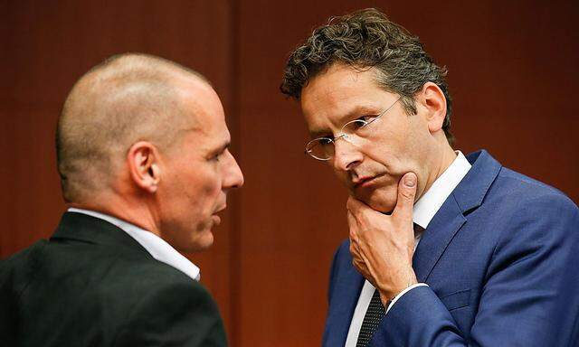 Gegenspieler: Yanis Varoufakis und Jeroen Dijsselbloem.