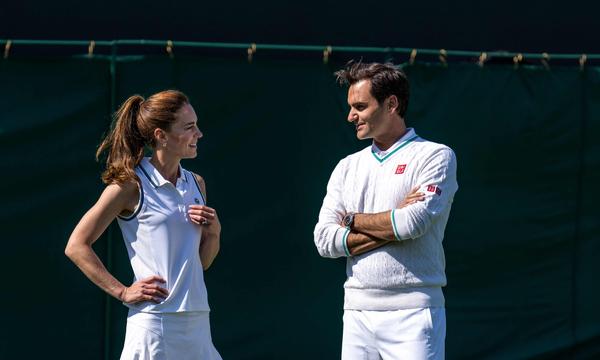 Die britische Prinzessin zeigte sich als Schirmherrin von Wimbledon mit Roger Federer vor dem Turnier von ihrer sportlichen Seite.