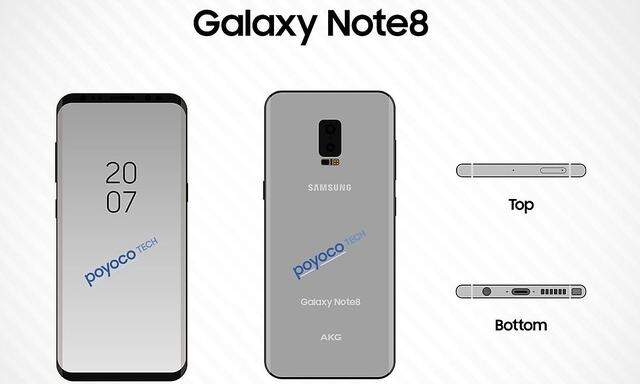 So soll das Galaxy Note 8 aussehen. 