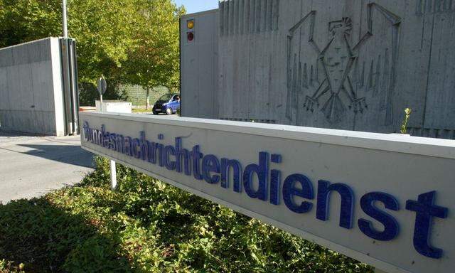 File picture shows the main entrance of Germany's intelligence agency Bundesnachrichtendienst (BND) headquarters in Pullach