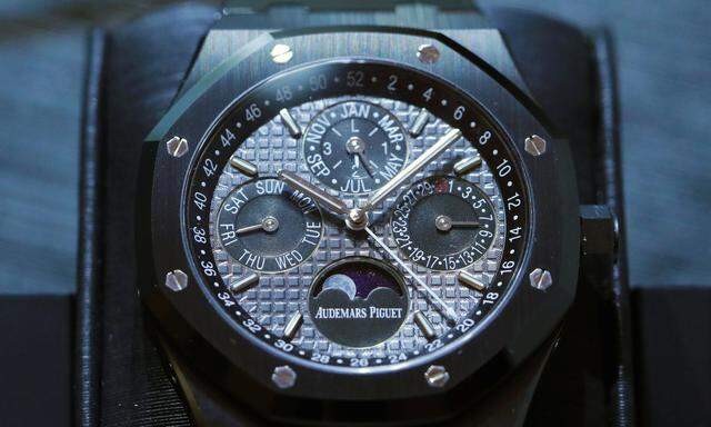 A Royal Oak model is pictured on the Audemars Piguet stand at the SIHH watch fair in Geneva