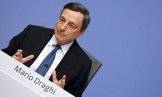 File photo of ECB President Draghi addressing a news conference at the ECB headquarters in Frankfurt