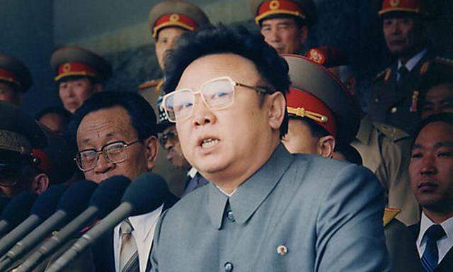 North Korean leader Kim Jong-il speaks at a ceremony marking the anniversary of the founding of the N