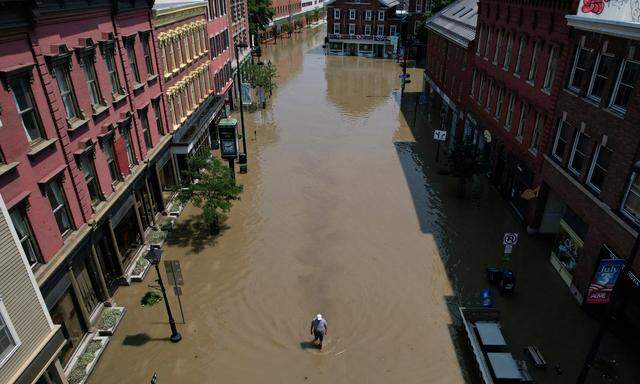 Im Nordosten der USA ist es in den vergangenen Tagen immer wieder zu heftigen Überschwemmungen gekommen. Am Foto: Vermont.
