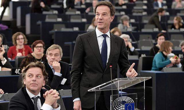 Der niederländische Premier Mark Rutte erklärt dem EU-Parlament seine Pläne als Ratsvorsitzender.