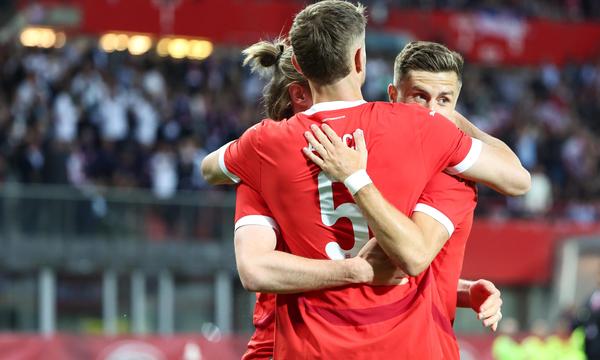 Jubel in Rot: Österreich feierte den sechsten Sieg in Serie. „Das gibt Selbstvertrauen“, sagt Ralf Rangnick.