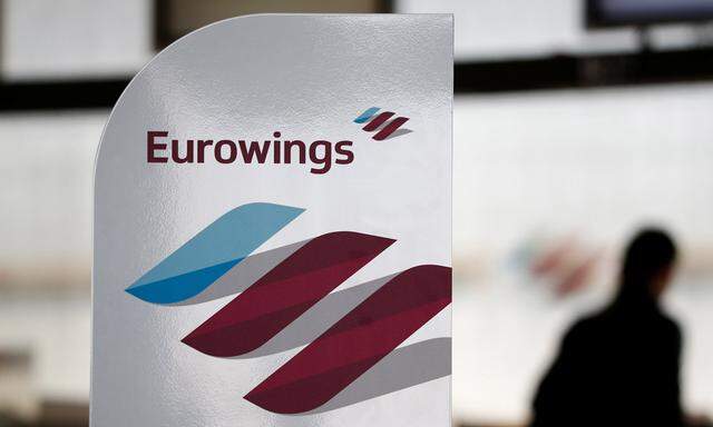 The logo of Lufthansa´s low-cost brand Eurowings is seen at Cologne-Bonn airport