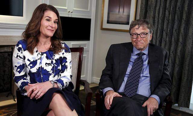 Microsoft co-founder Bill Gates and his wife Melinda sit during an interview in New York