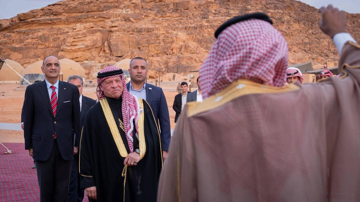 König Abdullah II. (2. von links) auf einem Bild vom 1. April 2024.