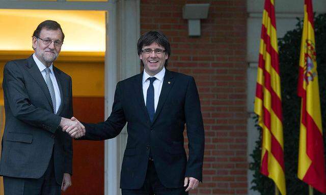 Es geht ja doch: Rajoy und Puigdemont im Vorjahr