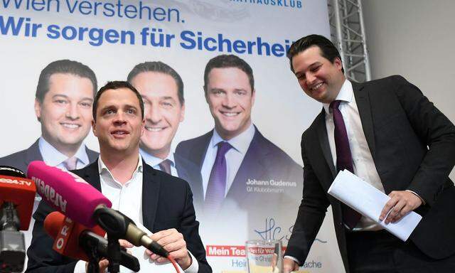 Dominik Nepp (re) übernimmt das Erbe des zuletzt geschäftsführenden Wiener FPÖ-Obmannes Johann Gudenus