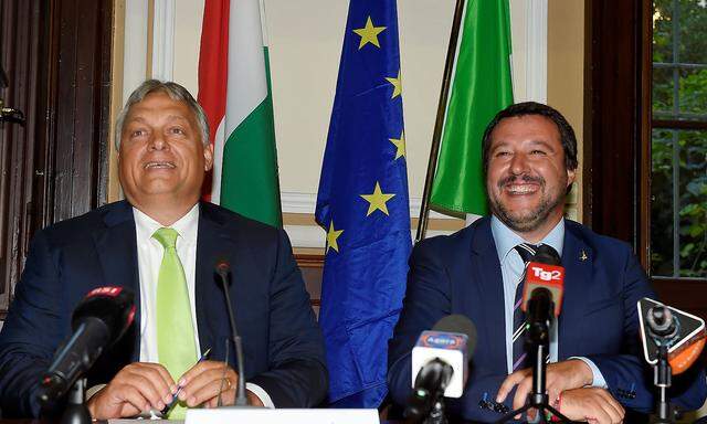 Italian Interior Minister Matteo Salvini meets with Hungarian Prime Minister Viktor Orban in Milan