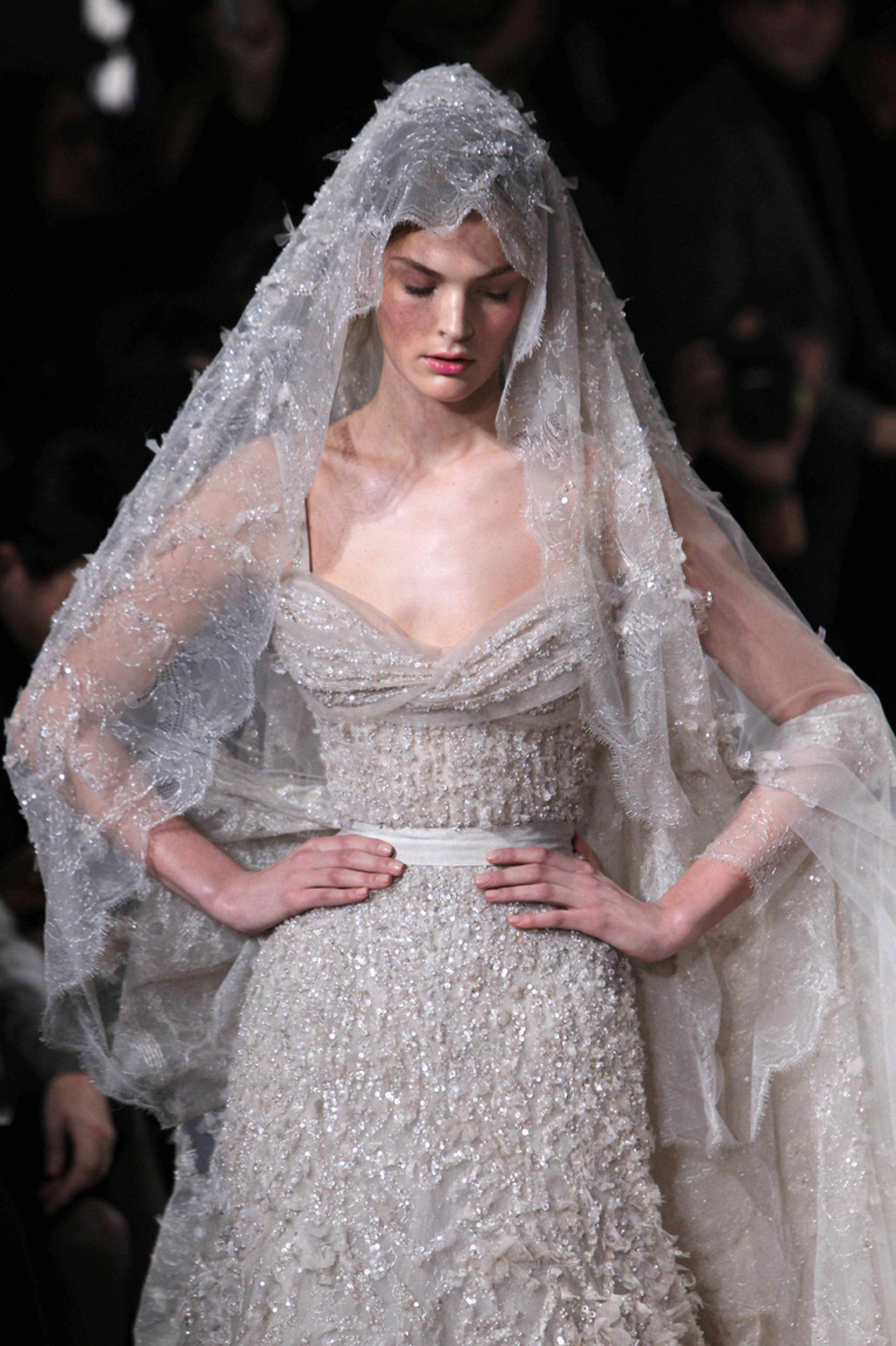 Aufwendig bestickt zeigt Eli Saab wieder makellos schöne Abendroben, die für die Ewigkeit gemacht sind.