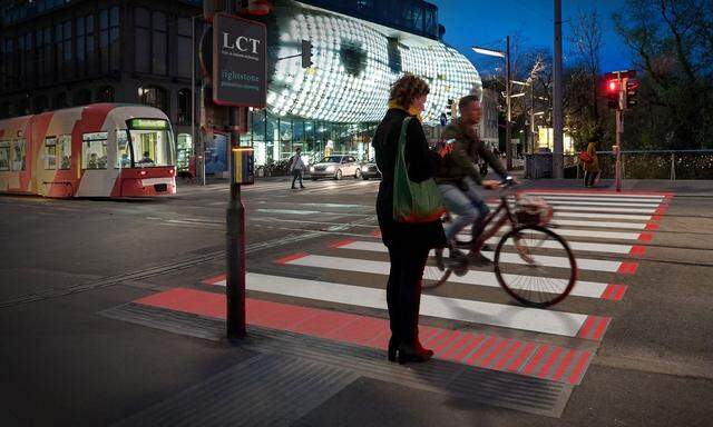 So könnten die leuchtenden Zebrastreifen aussehen. 