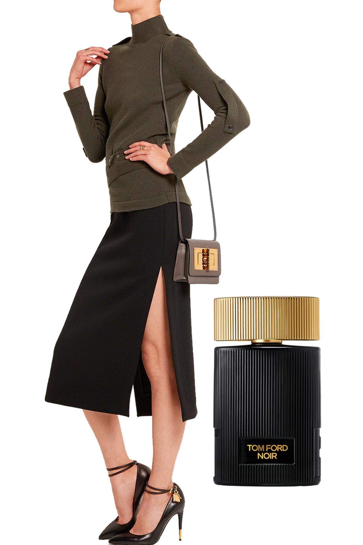 Aufgrund des großen Erfolgs von „Noir“ für Männer folgt nun der Damenduft: ein sinnliches Parfum, das wie ein Kleid mit langem Schlitz sein soll.