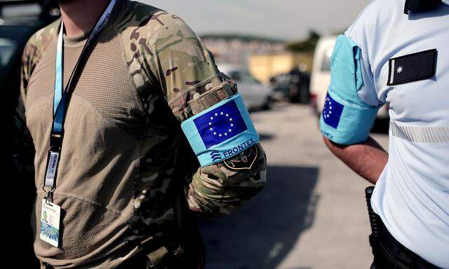 Frontex-Beamte auf Lesbos, Griechenland