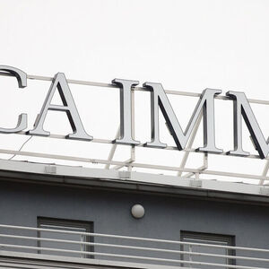 The logo of Austrian property group CA Immo is seen on the rooftop of an office building in Vienna